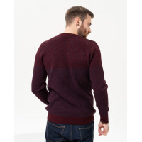 Бордовий бавовняний светр із геометричним візерунком