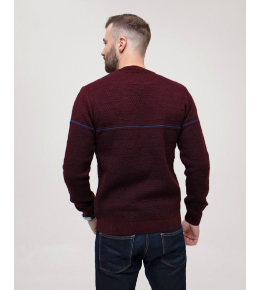 Бордовый вязаный свитер из шерсти