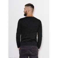 Черный полосатый свитер с люрексом