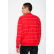 Красный ангоровый свитер с пуговицами и глубоким V-образным вырезом