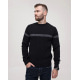 Чорний трикотажний светр з смужкою