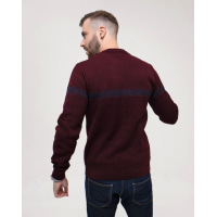 Бордовий в'язаний светр із смужкою