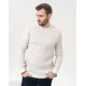 Світло-бежевий трикотажний светр з об'ємним декором