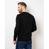 Чорний трикотажний пуловер з емблемою