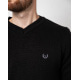 Черный вязаный пуловер с эмблемой
