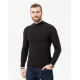 Черный шерстяной свитер с объемными узорами