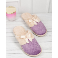 Сиреневые тапочки с искусственным мехом