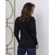Черный нарядный свитер с люрексом и вставками