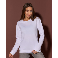 Белый однотонный свитшот на флисе