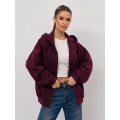 Темно-бордовая утепленная толстовка на молнии