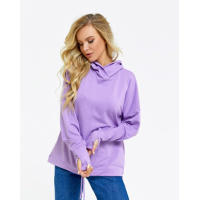 Трикотажная сиреневая толстовка с капюшоном
