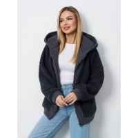 Серое комбинированное худи на молнии