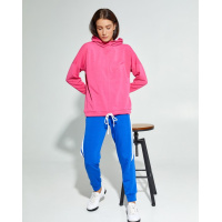 Малиновая трикотажная толстовка с капюшоном