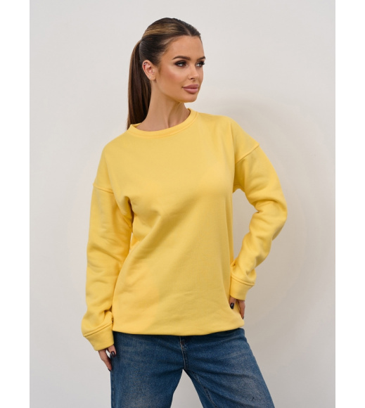 Желтая утепленная толстовка на кулиске