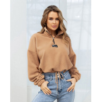 Бежевая флисовая толстовка на кулиске