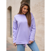 Сиреневая утепленная толстовка на кулиске