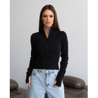 Черная облегающая толстовка с молнией