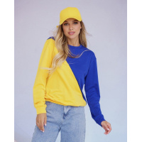 Утепленный желто-голубой патриотический свитшот