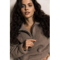 Коричневая трикотажная женская толстовка Теди Seventeen 2115.5527