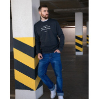 Темно-серый утепленный свитшот с надписями