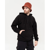 Черное флисовое худи на кулиске