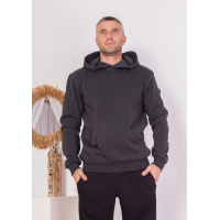 Серая толстовка из трикотажа на флисе