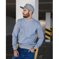 Светло-серый утепленный свитшот с фактурными манжетами