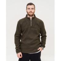 Флисовая толстовка цвета хаки с короткой молнией