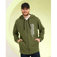 Толстовка цвета хаки с патриотическим принтом