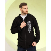 Черная толстовка на молнии с патриотическим принтом