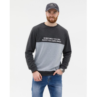 Темно-серый трикотажный свитшот с принтом