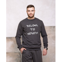 Темно-серая трикотажная толстовка с принтом