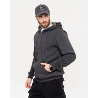 Темно-серое худи на молнии с гербом