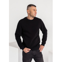 Черный утепленный флисом трикотажный свитшот