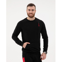 Черная трикотажная толстовка с боковой молнией