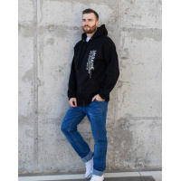 Черное утепленное худи на молнии