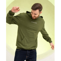 Трикотажное худи цвета хаки с патриотической надписью