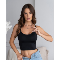 Черный облегающий топ с открытой спинкой