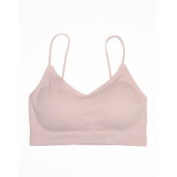 Короткий розовый топ в рубчик