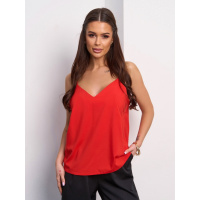 Красный однотонный топ на бретельках