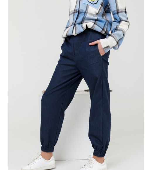 Синие джинсовые брюки джоггеры