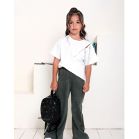 Вельветовые расклешенные брюки цвета хаки