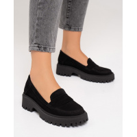 Черные лоферы из натуральной замши