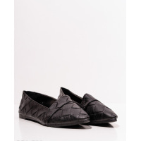 Черные фактурные остроконечные туфли
