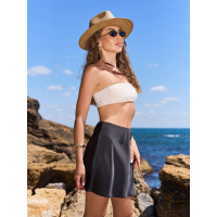 Черная шелковая мини юбка Черная шелковая мини юбка