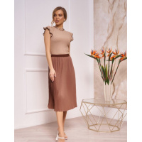 Коричневая юбка с плиссировкой