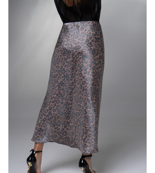 Леопардовая юбка из полированного хлопка