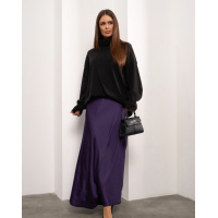 Фиолетовая длинная юбка из шелка