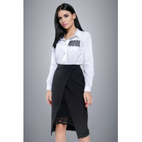 Черная юбка с запахом и кружевом Seventeen 1003.2696