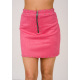 Розовая замшевая мини-юбка с металлическими шариками и молнией
